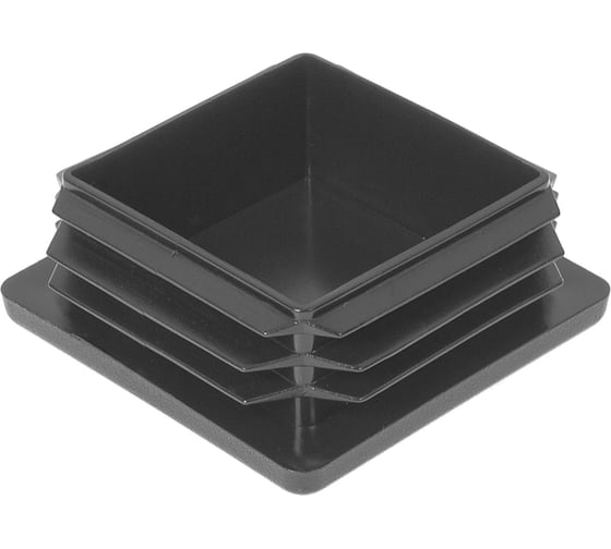 Заглушка пластиковая Миниворкс квадратная 50х50, практичная, стенка 1.0-3.0 мм, цвет черный – (20 шт.) 50-50ПЧС 1