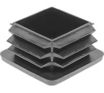 Заглушка пластиковая Миниворкс квадратная 40х40, практичная, стенка 1.0-4.0 мм, цвет серый –  (20 шт.) 40-40ПСС