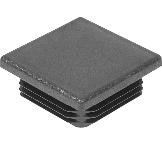 Заглушка пластиковая Миниворкс квадратная 50х50, практичная, серия ILQ, стенка 3.5-6.0 мм, цвет черный – (5 шт.) ILQ50+3,5 1