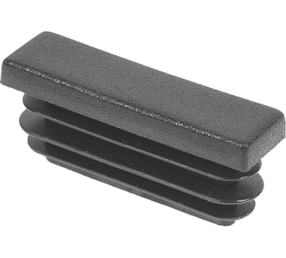 Заглушка пластиковая Миниворкс прямоугольная 10х35, с плоской шляпкой, серия ILR, стенка 1,0-2,0 мм, цвет черный –  (15 шт.) ILR35x10 1