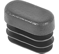 Заглушка пластиковая Миниворкс овальная 10х20, практичная, серия ILO, стенка 2,0 мм, цвет черный –  (15 шт.) ILO20x10