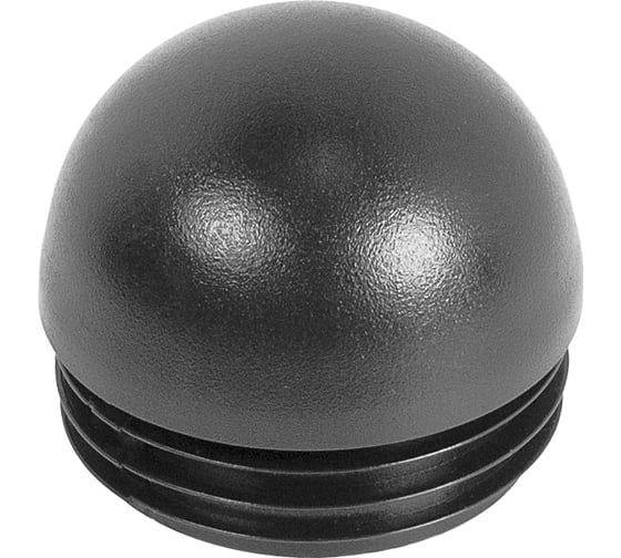 Заглушка пластиковая Миниворкс круглая Ø40, сферическая, серия ILTT, стенка 1.5-2.5 мм, цвет черный –  (5 шт.) ILTT40 1