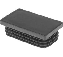 Заглушка пластиковая Миниворкс прямоугольная 35х65, практичная, серия ILR, стенка 1.0-3.0 мм, цвет черный –  (5 шт.) ILR65x35