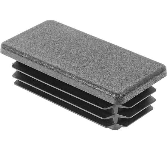 Заглушка пластиковая Миниворкс прямоугольная 40х80, практичная, цвет черный –  (15 шт.) 40-80ПЧС 1