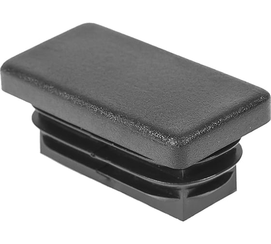 Заглушка пластиковая Миниворкс прямоугольная 20х40, практичная, серия ILR, стенка 3.0-3.5 мм, цвет черный –  (10 шт.) ILR40x20+3 1