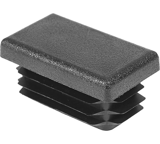 Заглушка пластиковая Миниворкс прямоугольная 20х35, практичная, серия ILR, стенка 0.8-3.0 мм, цвет черный –  (15 шт.) ILR35x20 1