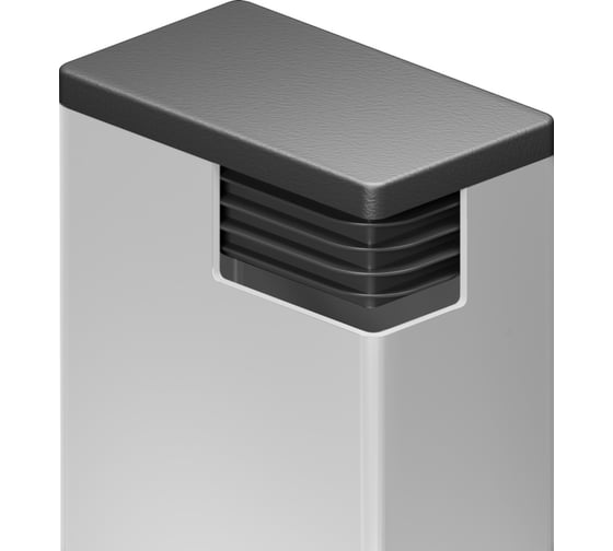 Заглушка пластиковая Миниворкс прямоугольная 40х60, практичная, серия ILR, стенка 3.0-5.0 мм, цвет черный –  (5 шт.) ILR60x40+3 1