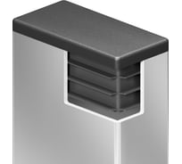 Заглушка пластиковая Миниворкс прямоугольная 30х50 мм, с плоской шляпкой, серия ILR, стенка 1.0-3.0 мм, цвет черный –  (15 шт.) ILR50x30