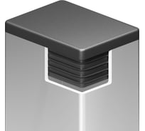 Заглушка пластиковая Миниворкс прямоугольная 40х55, практичная, серия ILR, стенка 1.5-4.0 мм, цвет черный –  (10 шт.) ILR55x40