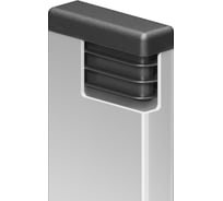 Заглушка пластиковая Миниворкс прямоугольная 15х35, практичная, серия ILR, стенка 1.0-3.0 мм, цвет черный –  (15 шт.) ILR35x15