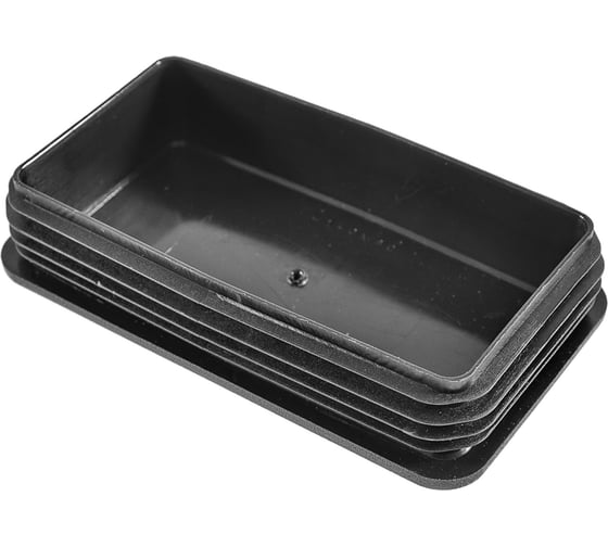 Заглушка пластиковая Миниворкс прямоугольная 80х120 мм, с плоской шляпкой, серия ILR, стенка 2.0-5.5 мм, цвет черный –  (1 шт.) ILR120x80 1