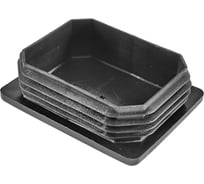 Заглушка пластиковая Миниворкс прямоугольная 80х100, практичная, серия ILR, стенка 3.0-5.5 мм, цвет черный –  (1 шт.) ILR100x80