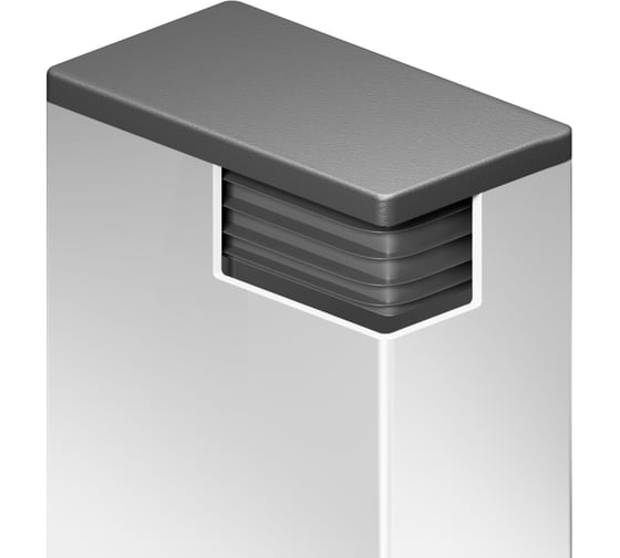 Заглушка пластиковая Миниворкс прямоугольная 60х100 мм, с плоской шляпкой, серия ILR, стенка 1.5-4.5 мм, цвет серый –  (2 шт.) ILR100x60-GRIGIO 1