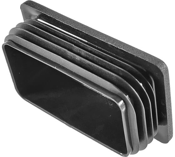 Заглушка пластиковая Миниворкс прямоугольная 60х100 мм, с плоской шляпкой, серия ILR, стенка 1.5-4.5 мм, цвет черный –  (2 шт.) ILR100x60 1