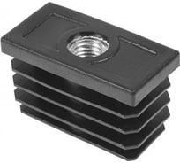 Заглушка пластиковая прямоугольная Миниворкс 25х50, с металлической резьбой М8, стенка 1.0-2.0 мм, белый, 10 шт. 25-50М8БС