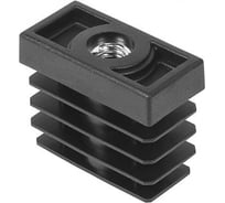 Заглушка пластиковая прямоугольная Миниворкс 20х40, с металлической резьбой М10, стенка 1.0-1.5 мм, белый, 10 шт. 20-40М10БС