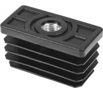 Заглушка пластиковая прямоугольная Миниворкс 30х60, с металлической резьбой М10, стенка 1.2-3.0 мм, серый, 10 шт. 30-60М10СС