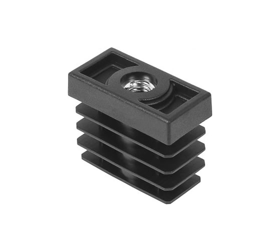 Заглушка пластиковая прямоугольная Миниворкс 20х40, с металлической резьбой М10, стенка 1.0-1.5 мм, серый, 10 шт. 20-40М10СС 1