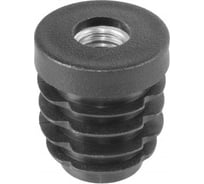 Заглушка пластиковая круглая Миниворкс Ø25, с металлической резьбой М10, серый, 10 шт. 25М10СС