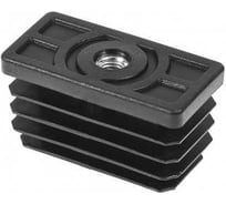 Заглушка пластиковая прямоугольная Миниворкс 30х60, с металлической резьбой М8, стенка 1.2-3.0 мм, черный, 10 шт. 30-60М8ЧС