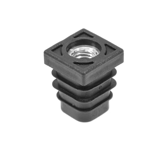 Заглушка пластиковая квадратная Миниворкс 25х25, с металлической резьбой М10, цвет белый – (10 шт.) 25-25М10БС 1