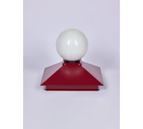 Металлический колпак на столб с фонарём красный RAL 3011 ПРОФМЕТСТИЛЬ 1132