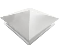 Металлический колпак на столб ПРОФМЕТСТИЛЬ белый с рёбрами RAL 9003 1117