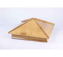 Металлический колпак на столб ПРОФМЕТСТИЛЬ с рёбрами светлый дуб 1125