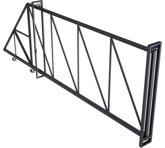 Ворота откатные для проема Русская Свая 5000х2000 мм, RAL 6005, открывание влево VO-5000-lv-6005