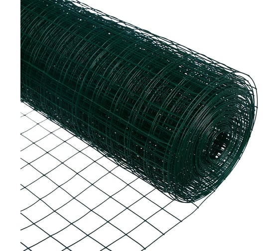 Сварная сетка с ПВХ покрытием СИМАЛЕНД 1x10 м, ячейка 25x25 мм, диаметр 0.9 мм, металл, зеленая 7763381