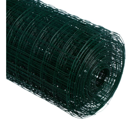 Сварная сетка с ПВХ покрытием СИМАЛЕНД 1x10 м, ячейка 25x25 мм, диаметр 0.9 мм, металл, зеленая 7763381