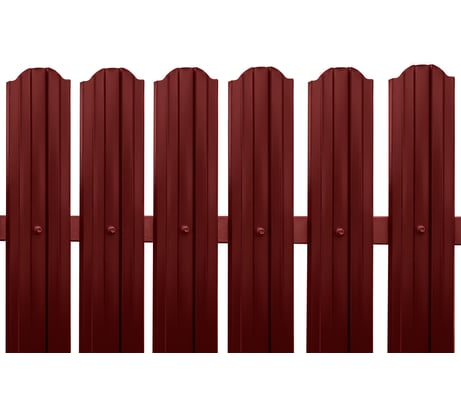 Металлический односторонний штакетник Металлика (вишневый; высота 1.5 м; 10 штук в упаковке) 1,5-3005
