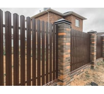 Металлический односторонний штакетник Металлика (коричневый; 10 штук в упаковке) 1,0-8017