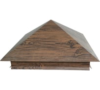 Металлический колпак на столб ПРОФМЕТСТИЛЬ темный дуб 622