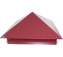 Металлический колпак на столб ПРОФМЕТСТИЛЬ вишнёвый RAL 3005 618