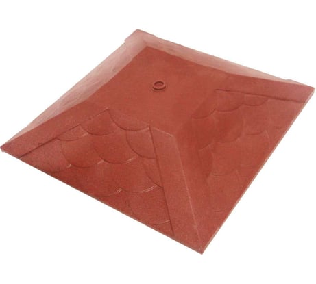 Колпак на столб забора под фонарь ООО ТК "Титан" Тетто Элит Чешуя (385x385 мм; вишня) 444410ЧВЭ