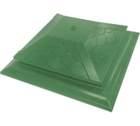 Колпак на столб забора под фонарь ООО ТК "Титан" Тетто Элит Чешуя (513x385 мм; зеленый) 535617ЧЗЭ