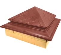 Колпак на столб забора ООО ТК "Титан" Тетто Элит Чешуя (513x385 мм; вишня) 535621ЧВЭ