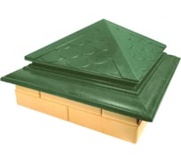 Колпак на столб забора ООО ТК "Титан" Тетто Элит Чешуя (513x385 мм; зеленый) 535621ЧЗЭ