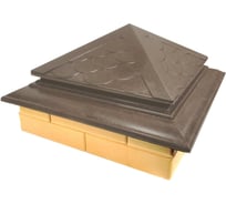 Колпак на столб забора ООО ТК "Титан" Тетто Элит Чешуя (513x385 мм; шоколад) 535621ЧШЭ