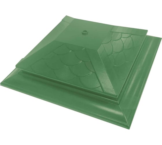 Колпак на столб забора под фонарь ООО ТК "Титан" Тетто Элит Чешуя (513x513 мм; зеленый) 565617ЧЗЭ 1