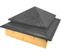 Колпак на столб забора ООО ТК "Титан" Тетто Элит Чешуя (513x513 мм; черный) 565621ЧЧЭ