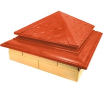 Колпак на столб забора ООО ТК "Титан" Тетто Элит Чешуя (513x513 мм; кирпич) 565621ЧКЭ