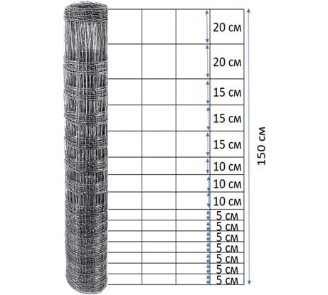 Шарнирная оцинкованная сетка VOLOKA 150/16/15 Ф1,6/2,0 рулон 1.5x50 м СШ-150/16-1.6Ц/50