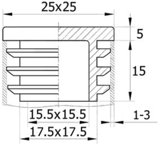 Квадратная заглушка IVK group 25х25 мм 25-25ПЧН