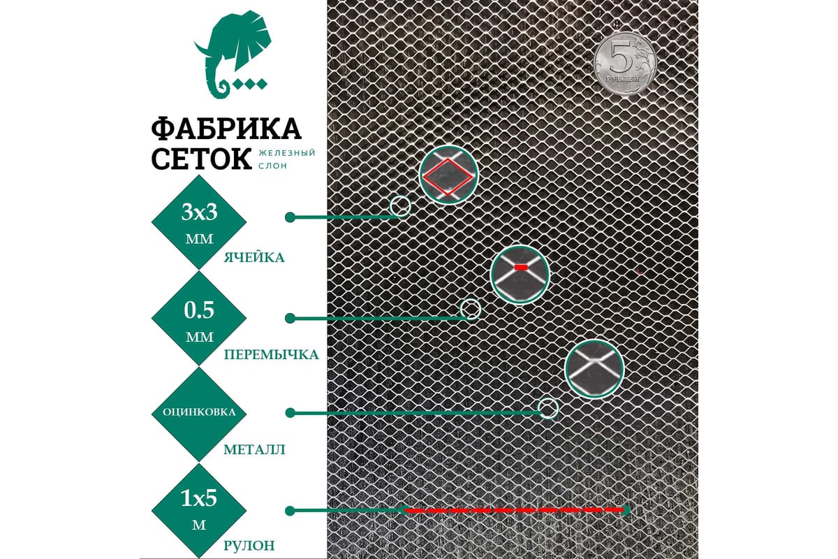 Cетка ЦПВС/ПВЛ просечно-вытяжная металлическая оцинкованная Фабрика сеток  