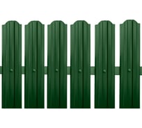 Металлический штакетник Металлика М-образный, односторонний окрас, цвет зеленый, RAL-6005, высота 1.2 м, ширина планки 110 мм, 10 шт. штк-1.2-6005