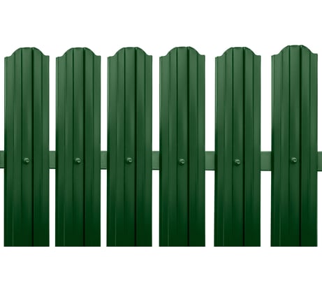 Металлический штакетник Металлика М-образный, двусторонний окрас, цвет зеленый, RAL-6005, высота 1.8 м, ширина планки 110 мм, 10 шт. штк-1.8-6005/6005