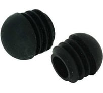 Заглушка ЦКИ диаметр 30 мм, полукруглая, черная, 20 шт. 33396