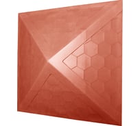 Колпак ППК на заборный столб 2x2 кирпича Neoкомпозит Гибкая черепица, 535x535x43 мм, терракотовый КЗ-535 ГЧ Т